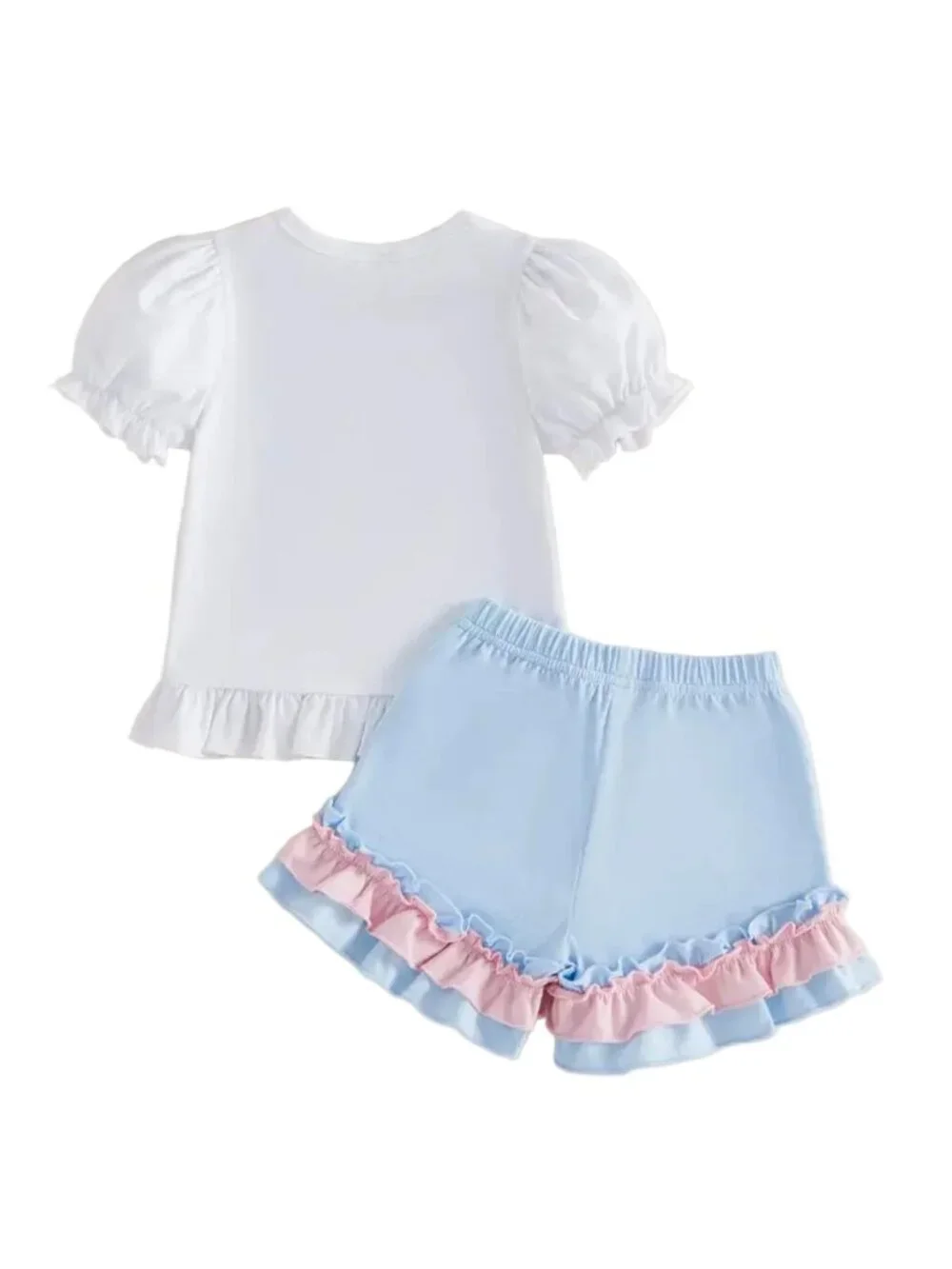 Girl's Blue & Pink Princess Carriage Short Set